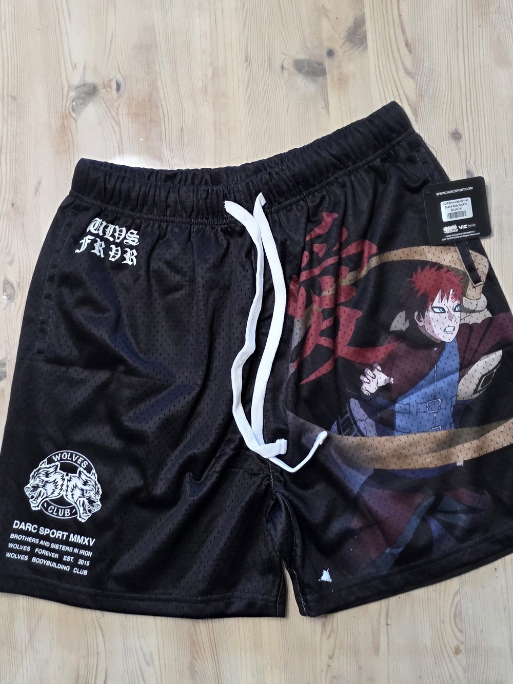 Darc Sport Naruto Garra Mesh Shorts Wolf Gray Size Medium NWT